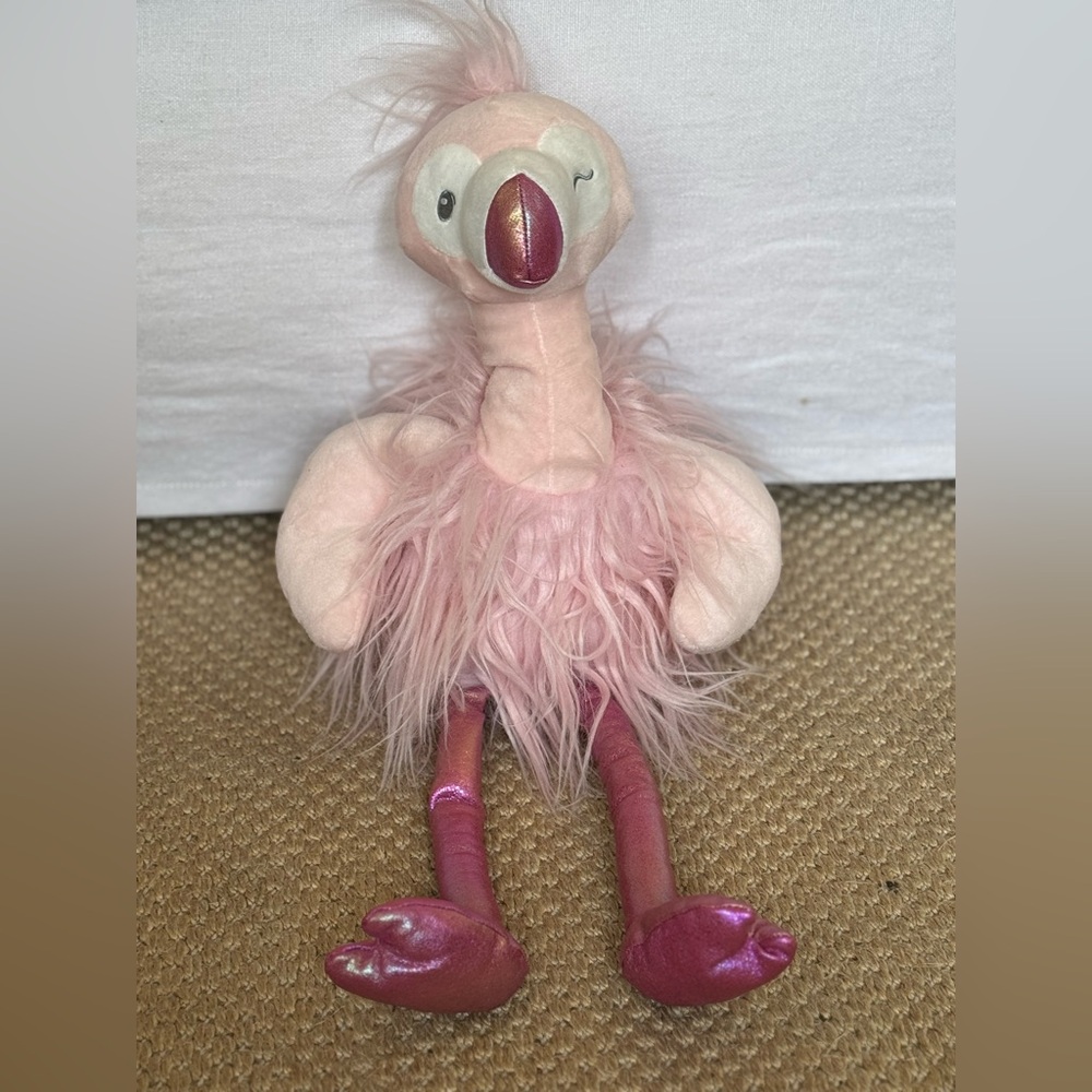 Animal Adventure 20" Pink Flamingo Bird Stuffed Animal plush. Metallic legs.
